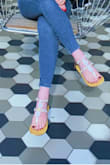 I had my eyes on these for a while and finally bought them for the end of the summer (and hopefully next summer). They are just as pretty in person. Fit true to size but definitely not made for a wider foot, as they are somewhat narrow. Fit my feet fine, and I would consider my foot to be a fairly normal width. - Kait M.