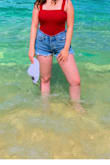 I am a true 27 in jean shorts, and the 27's fit perfectly. At first I sized down based on reviews, but the thigh area was too tight. I was looking for the holy grail jean short that fits in the waist but loose-ish in the thigh (slimming effect). The 26 was not as loose as I would like in the thigh, but I do have more athletic thighs. If you have smaller thighs and are more petite, I would size down. 27 fits in waist, hips, and thighs! Def worth the extra $$! - Kait M.