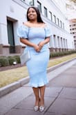 I absolutely love the color and how comfortable this dress is, the only thing is that it bunches, due to the ruffle pattern, but I still love it - Aliscia G.