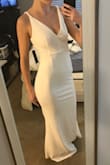 Fit great! I've ordered other gowns from here in XS since I have no chest but I went with S since it's white and don't want to see through. I think the small fits just as great no need for alterations and not see through - Emily G.