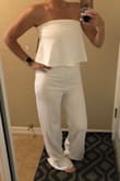 The jumpsuit was pretty& Fabric quality was good, but the zippers on this jumpsuit and other clothing I have purchased is not good quality.... I usually wear an extra small and am a size 0 to 2... based on other reviews, I ordered a small. It was too big... The chest area was too big, hips were tight, and the length was extremely long. - Jennifer E.