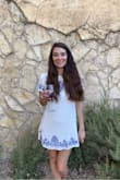I really like this dress. It's light, easy to put on, super simple and classy. I wish it was a little longer so I could wear it to work. I love wearing it when I graduating and have worn it to a few other things. Just a bit too short for me. - Katie T.