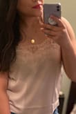 I ordered the blush pink and it's even prettier in person. It's perfect to dress up or down. Will definitely order in more colors! - Maggie A.