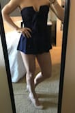 This romper makes me feel beautiful! It is definitely short, but long enough that I still feel comfortable at age 30 wearing it! I also love that it gives me more cleavage (with support/padding) than I'm used to having! I love the flowy tie in the top front too. My finance's jaw about dropped to the floor when I walked out, so I'll be wearing this thing whenever I can this summer! - Ashlyn L.