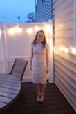 Coronavirus postponed my wedding, but I had a small at-home ceremony and bought this dress last minute to wear. It looked and fit great and was very comfortable. It has some stretch to it so even one size down (xs) from my usual (s) had extra room. Loved it and would recommend for any bride for her shower, rehearsal dinner, etc. - Shelly D.