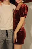 Despite ordering the XS this dress was definitely too big to be the bodycon style it looks like. However, it is absolutely gorgeous and great quality. I took it in at the waist to make it fit for these pictures. I definitely recommend this dress, just order down a size if you can! - Emmy L.