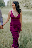 Wore this dress for a Photoshoot. Color is amazing in real life and photos! Fits perfect!! - Brissa M.