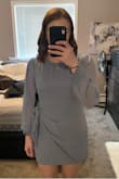 This dress fits perfectly and is very flattering without being uncomfortable. the material is good quality & fits nicely everywhere. - Mackenzie P.