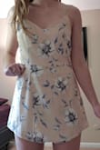 This romper is cute and I like the pattern. This looks great with a cardigan as well. - Hector V.