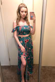Absolutely love how beautiful this dress is. I was so impressed when I opened it, I immediately tried it on along with the necklace I got and snapped a few pics. It'll be so amazing to wear out when I get the chance. The material is light so it'll be perfect for summers. The slits are just the right length. Love this find! <3 - Christi D.