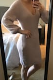 This dress is adorable and feminine - I haven't had the best luck buying sweater dresses online in the past but this is my favorite! Love the balloon sleeve and the material is so soft and comfy! - Ashlyn L.