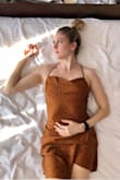 This dress totally reminds me of the Flintstones but is so so so fun, fits AMAZINGLY, and can easily be dressed up and down depending on the occasion. - Joelle C.