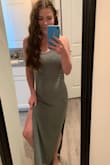 I seriously never want to take it off. It's extremely comfy and looks cute around the house or dressed up. It's hard for me to find dresses that fit my small-self, but this dress fits perfectly! Plus, it's my favorite color green. :) - Macaila S.