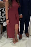 I wore this dress to a wedding n it looked amazing! The color is a beautiful magenta just like the pic! I don't have any regret on this purchase - Sanjuanita V.