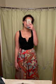 Thick material and supportive enough to wear without a bra. The large was close-fitting but not super tight either, I feel like the medium would have worked as well! - Kiyrie A.