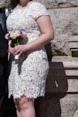This dress is so pretty. I was very scared to buy online without trying it on, but it fit me really well. I gained a lot of weight lately, and it showed a little bit on the stomach part, but overall it looked really good. Also, I loved that it wasn't short like so many others I saw. - Samia A.