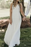 My wedding was postponed b/c of the corona virus but me and my fiance wanted to get married anyway so I wanted a dress for our little ceremony and it was perfect! It fit me perfectly! I am normally a size small at american eagle and a size small fit me perfect! - Amanda S.