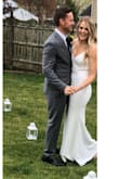 I ordered this dress a week before my wedding when My original wedding was cancelled due to the corona virus. I ordered a M and a L and ended up wearing the Large for the length. I loved this dress! Received a ton of compliments and it ended up being the perfect dress for my "backyard wedding" - Ashley R.