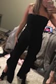 I love this jumpsuit!! It's so cute and really comfortable. It was very long on me. I had to wear heels and even then I was tripping on the ends a little bit, but it was worth it. It was so cute and I got a lot of compliments on it! - Reagan R.