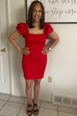 This dress is hot!  I love how well it fits.  The length of this dress is short, which I love.  I am looking forward to wearing this beauty when I go on vacation hopefully soon.  This dress is a must have.  You will not be disappointed. - Jannie M.