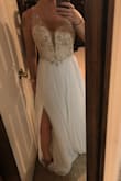 This dress is perfect for my beach getaway wedding.  I am normally a medium in LuLus so I ordered the size 8 but will need to exchange for the size 6.  A little loose in the waist.  Love this dress!  Buy it. - Leigh A.