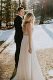 Perfect dress, I'm a little on the short side so I needed heels because it was a little long for me but after the ceremony I went barefoot and don't have a problem. - Jamie M.