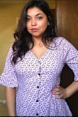 So many compliments on this dress, although a button popped off from my chest area. However, if I went up a size, the fit wouldn't be to my liking so, I prefer the sacrifice. Love this dress. - Adele A.