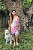 This wrap dress fits me to a T! I love the colors and breathability. Perfect dress for those humid Florida days. I paired it with Lulus White Strappy white sandals and Gold drop chain necklace. What a fun dress! Can't wait to wear it to the beach and socials once quarantine is lifted. - Chuente A.