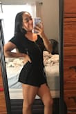 This romper is so cute and fits great for my body type. It is really short, but I am short so it is no problem for me. There's no stretch to it and I have thick thighs so it was difficult to get on, but it fits well when I do get it on! - Crystal C.