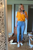 This is such a beautiful vibrant color. It's so pretty and dainty. I cannot wait to wear this when it's a little nicer out. The bodysuit fits perfectly and does not ride up or give you a camel toe of any sort. Highly recommend this - Jakii S.