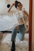Get these now!!! You won't regret it. I'm 143 5'5, long-ish torso with thighs on the thicker side lol usually a size 27 / 4 in jeans and these fit amazing. They are so comfy and not restraining at the waist or thighs! They have a soft almost stretchy like feel. Definitely my go-to jeans as the color even goes with a lot of tops! Want them in more colors!! This is the only pic I have of them ATM. - Taylor C.