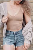 Love this bodysuit so much I purchased it in two colors! Material is nice quality and the soft v-cut on the chest is super flattering. Great summer essential to pair with any bottoms you like, I'm wearing Levis 501 cutoff shorts with the Out of Office Gold necklace also purchased from Lulus. This bodysuit has me feeling ready for summer! - Kaleigh K.