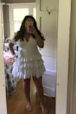 This dress is so cute and fits really well. I sometimes have trouble with deeper v's exposing too much of my chest, but this has really good coverage. It is kinda short, so it works on me but might be risky for someone a few inches taller. Great buy! - Genna Y.