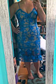I LOVE this dress! But I did BARELY squeeze into it. My bust is pretty smooshed down but you can't tell. I'm normally large to extra large and XL is normally a pretty safe choice so I wasn't expecting it to be SO snug but hey, I squeezed :) - Ali D.