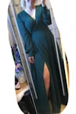 Wanted a flowy gown that could be used for summer or winter. I have a hard time finding dresses for my frame that don't show my chest too much and that don't exaggerate my figure. Usually a large but I went up a size to accommodate my chest and to make sure there was enough material to pin it (just in case)! I love it. I went ahead and ordered a similar dress in royal blue from Lulus that's a large and can't wait for it to be in! - Lindsey T.