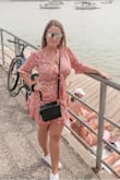 Such a cute little outfit. Does run a bit big and the skirt is pretty short. I'm 5'1 and it's kind of short for me when I bent over so I would be careful and size up if you are taller! Nonetheless SO CUTE! Perfect vacation outfit!
Side note: the first time I ordered this they sent me a different sized top than bottom but, it was quickly resolved and got here before my vacation. - Nataliya K.