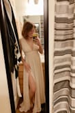 I will be wearing this dress for my engagement pictures and for my bridesmaid dress for my wedding. It's flattering on any body type. It is slightly tight on me where the sash is, just under the bust, but overall true to size. It's perfect and exactly what I wanted. I am SO excited to wear it to every other wedding I go to as well! - Holly M.