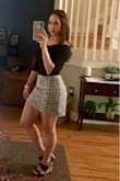True to size. Soft, comfortable. Material is not thick, thin but not in a bad way. Off-shoulder sleeves do not slide up. Came back to purchase another one. - Maggy S.