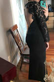 Made out of good material and has a decent stretch to it, the sleeve cuffs are a little big for me, as is the waist, a little baggy there. Hugs my curves nicely though around my bottom! The dress is a tad long (I'm 5'8") but it scrunches up a little while moving and walking and is just fine with a pair of heels! - Renee G.