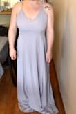 Beautiful dress! Fits great and makes me feel beautiful! Love the simple but elegant back. Obviously will need hemmed, however all my dresses do. - Emily N.