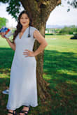 It was made with very nice material, it ran a little big in the shoulders and chest. It made me feel beautiful for my graduation pictures! - Kaitlynn B.