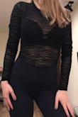 I put on a nice black bra and it looked perfect with the shirt! Loved, loved, loved it!!! I highly recommend! - Stephanie C.