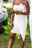 The dress is a very nice dress, the only issue I had was the zipper, it was a bit difficult to zip up, I was afraid of it breaking as my boyfriend tried to zip it up; so ladies please be very careful when zipping up the dress - Diana C.