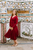 I actually wear this dress to work and I get so many compliments! It's extremely comfortable and flowy. Nice color and goes with everything! - Michelle D.