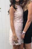 A little looser and longer than I had expected but overall a beautiful dress! I love the color. - Liana M.