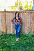 Sheer but not see through since it's black fabric. I absolutely love this print! The sleeves are beautifully puffed towards the wrists. One is my favorite tops. - Paloma S.