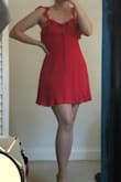 I love this dress and fits perfectly. It's super flattering but I do wish the adjustment on the straps could be made smaller but with small adjustments it sits well. - Julia E.