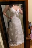 The dress does not lace up very well. It felt like I was using a shoe lace string to hold up the whole upper half of the dress. And the way that you tie it, it has to be super tight on your back to keep the top in place on your chest. Returning it. - Katherine P.