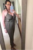 Fits great. Definitely need to iron before wearing. Can't wait to wear this out once everything opens again. - Katie H.