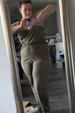 I typically wear a large and while this fit I found it a touch tight across the thighs/bum. The fabric is super soft, unfortunately it wrinkles easy but overall I'm happy with it! - Nikole P.